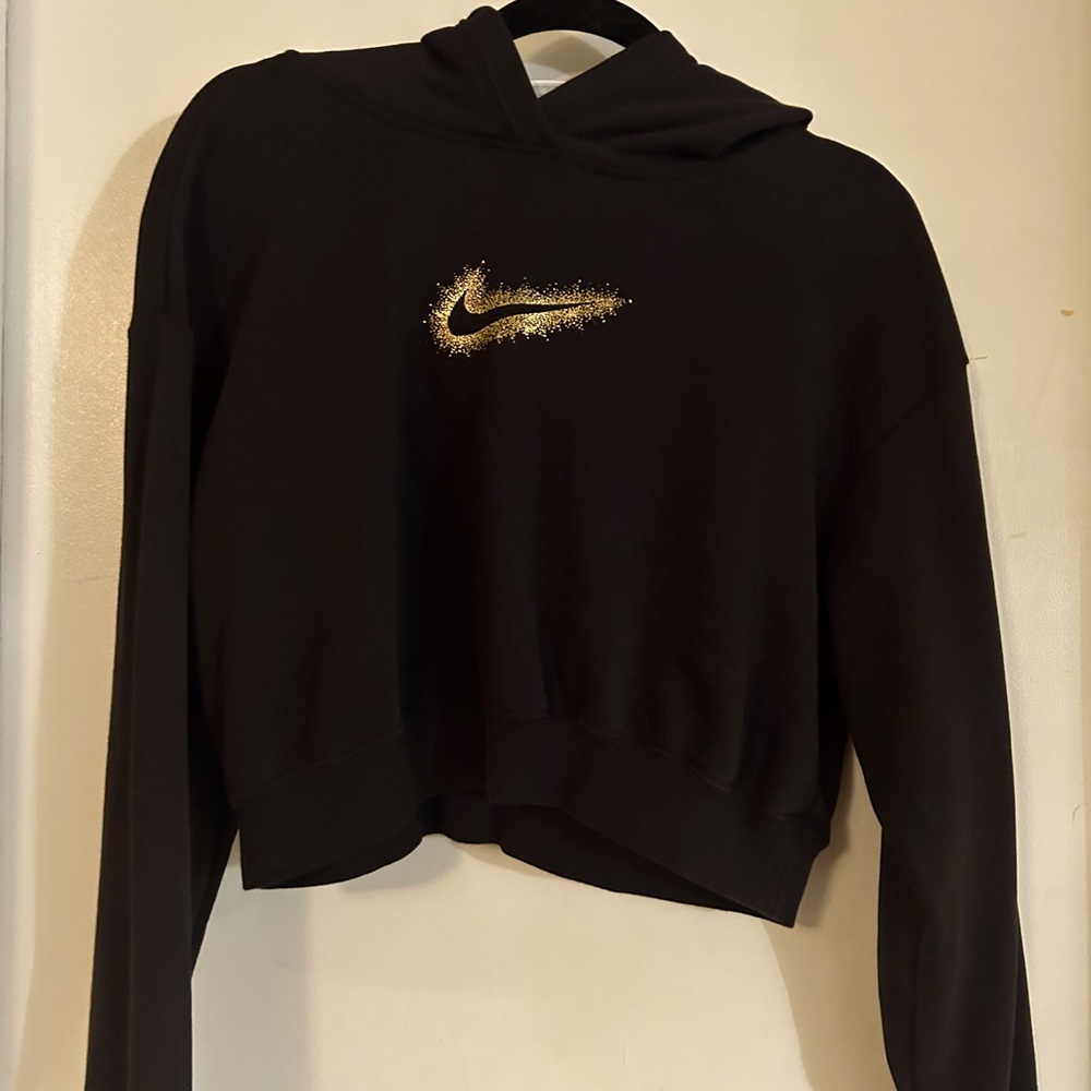 Nike XS Gold symbol on black crop top